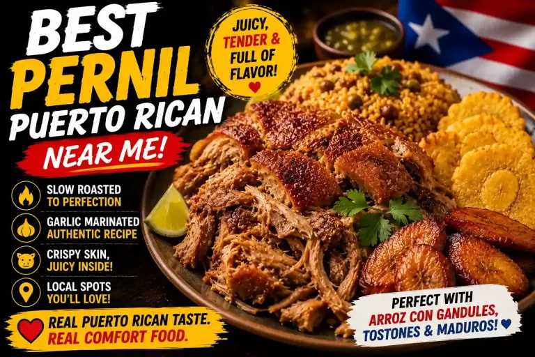 Puerto Rican pernil feast close-up