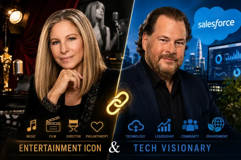 Barbra Streisand and Marc Benioff